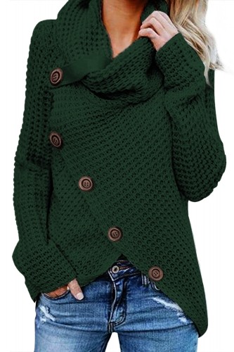Olive button wrapped sweater